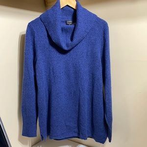 Talbots Blue Pure Cashmere Cowl-neck Sweater XL